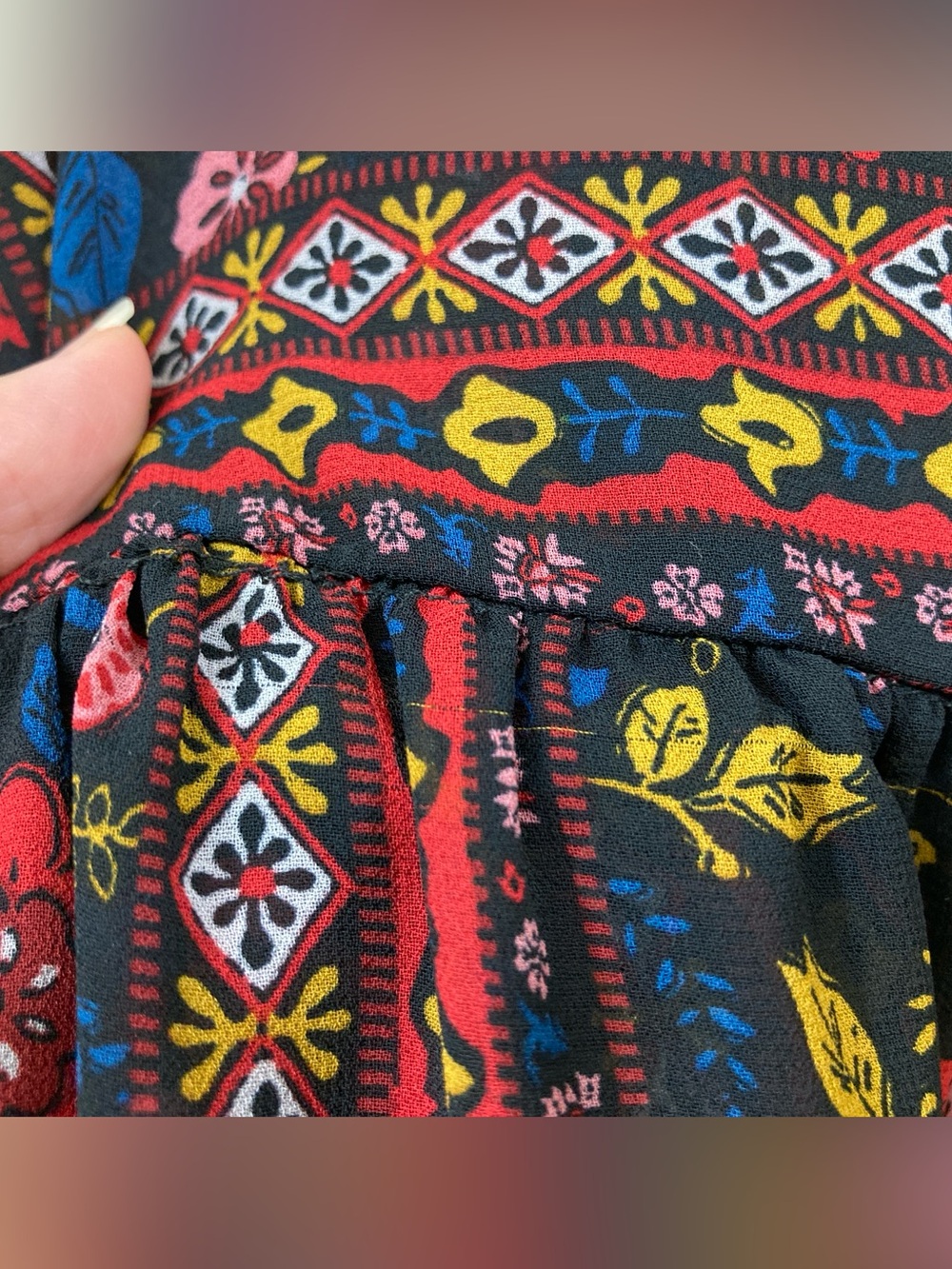Xhilaration Multicolor Floral Boho Tunic with Tassel Ties Size S - Picture 10 of 11